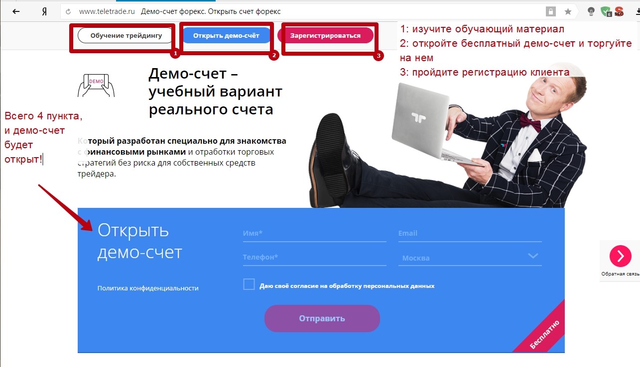 Официальный сайт компании Телетрейд: руководство пользователя и правила регистрации